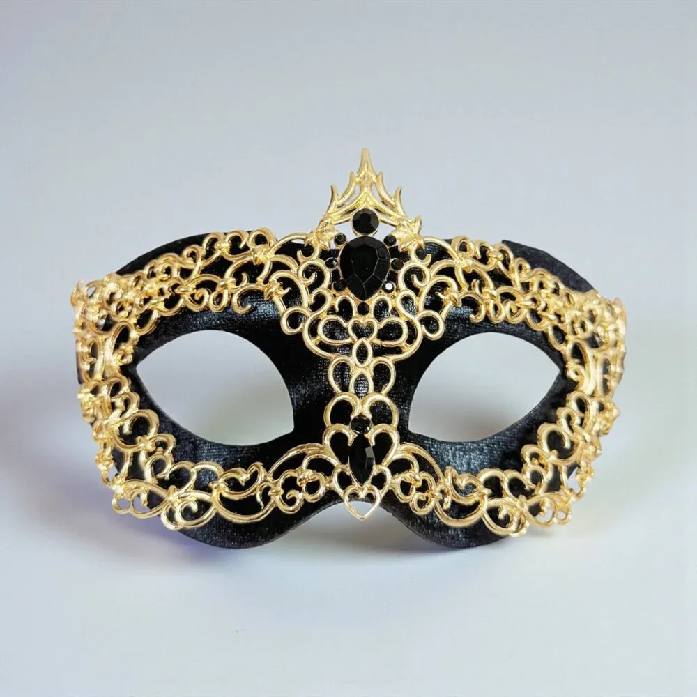 Men's masquerade mask, masquerade ball mask, Gold Black masquerade Mask, 2 in 1